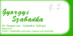 gyorgyi szabadka business card